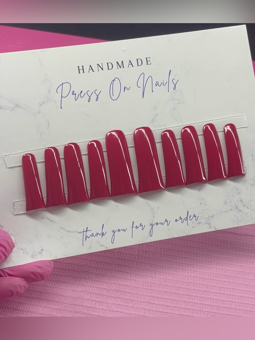 2XL duck press on nails solid color handmade custom builder gel